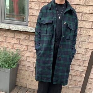 ASOS plaid pea coat